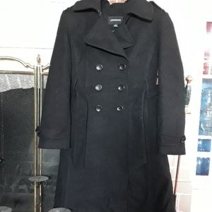 100% Wool double breasted belted trench coat